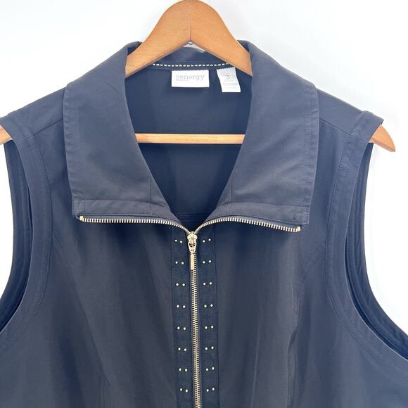Chico's Zenergy Black Sleeveless Stretch Athleisure Vest Womens Size 3 - Picture 2 of 4